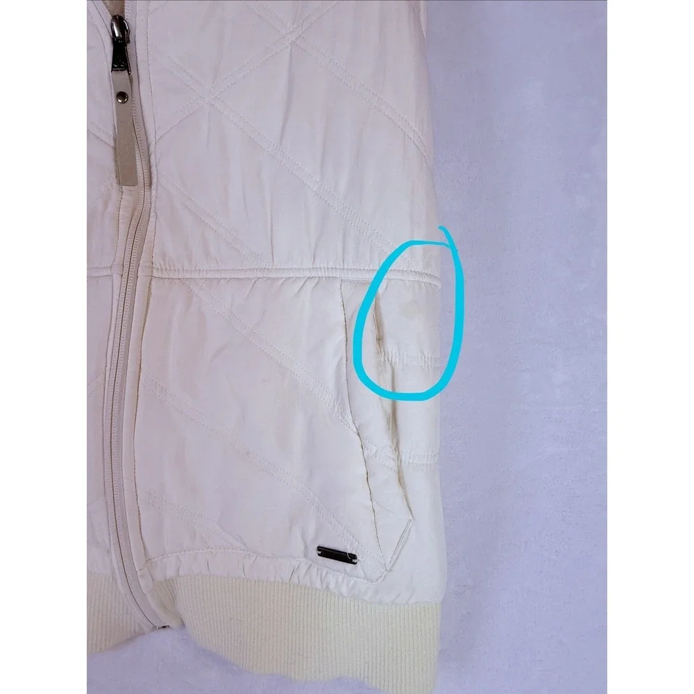 prAna Sherpa Lined Vest M‎ Cream Quilted Cozy Outdoor Hiking Casual